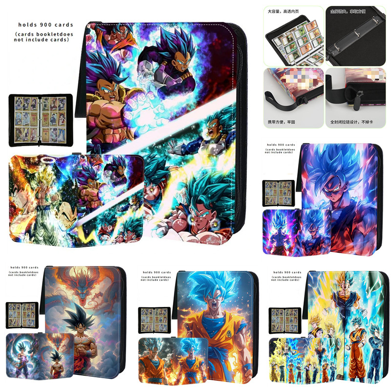 Kids Zipper Toys - アニメドラゴンボールアニメカードブック、ホルダーバインダー、vmaxコレクションおもちゃ、子供向けギフト、vmax、悟空、ベジータ、冷蔵庫、400-900個
