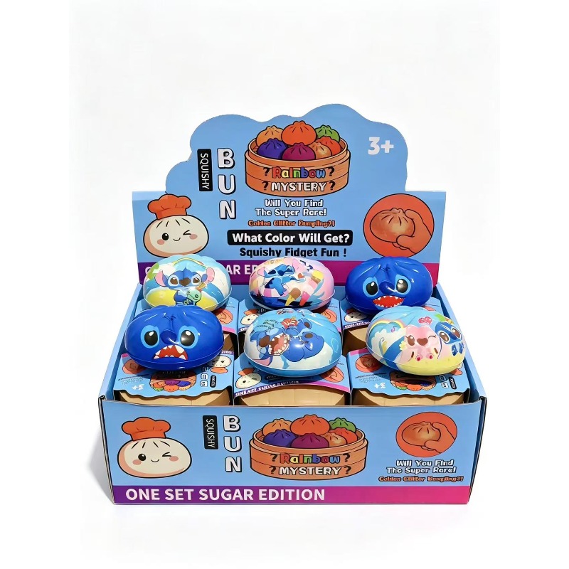 Kids Toys Box - アニメステッチ スクイーズ蒸しパン フィジェットトイ スローリバウンド スクイーズトイ ミニ蒸し器ボックス