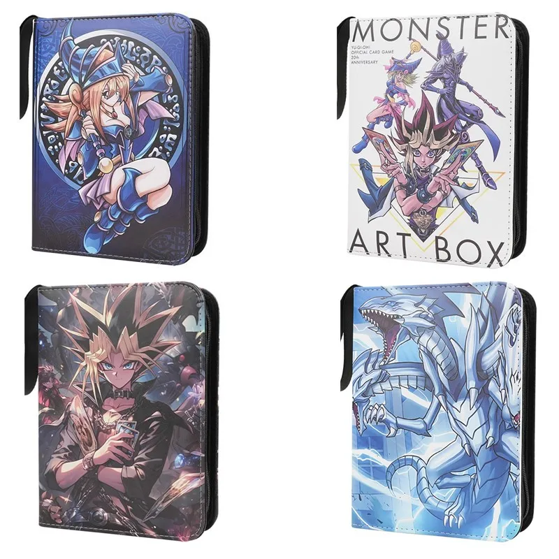 Kids Zipper Toys - Yu gi ohアニメカードアルバムブック、ジッパーゲームカード、バインダーホルダー、子供用おもちゃ、クリスマスギフト、コレクションブック、400個、900個
