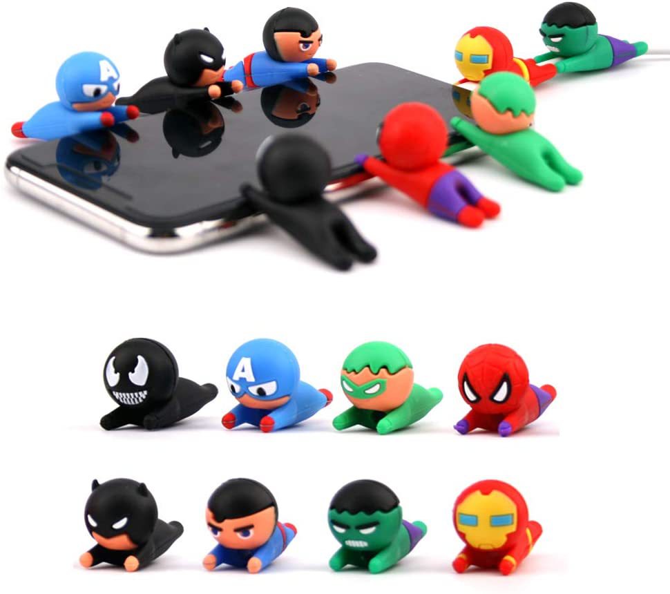 Xiaomi Kids Toys - 漫画USBデータラインヘッド保護カバー iPhone Samsung Xiaomi充電ケーブルプロテクター人形DIYアクセサリーギフト
