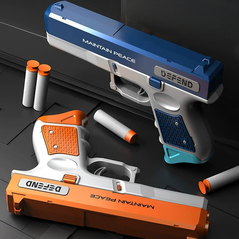 Foam Dart Gun - ソフトダーツランチャーリアルなトイピストル手動フォームダーツガンインタラクティブ屋内射撃玩具（ソフト弾8個付き）