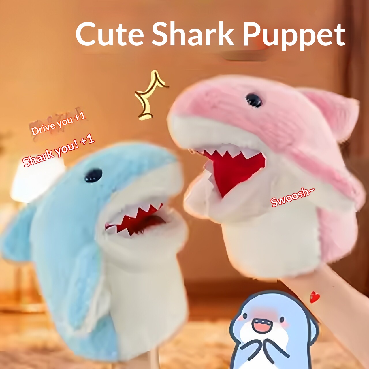 Soft Plush Doll - サメハンドパペットぬいぐるみサメアームグローブおもちゃ面白いインタラクティブぬいぐるみ子供の誕生日プレゼントカップルいたずらゲーム学生遊びデコ