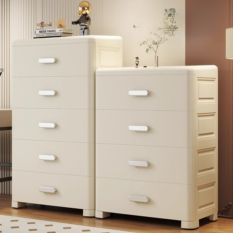 Kids Toys Drawers - 5段引き出し収納ボックス BPAフリー プラスチック製オーガナイザー ベビー服 子供用おもちゃキャビネット 積み重ね可能