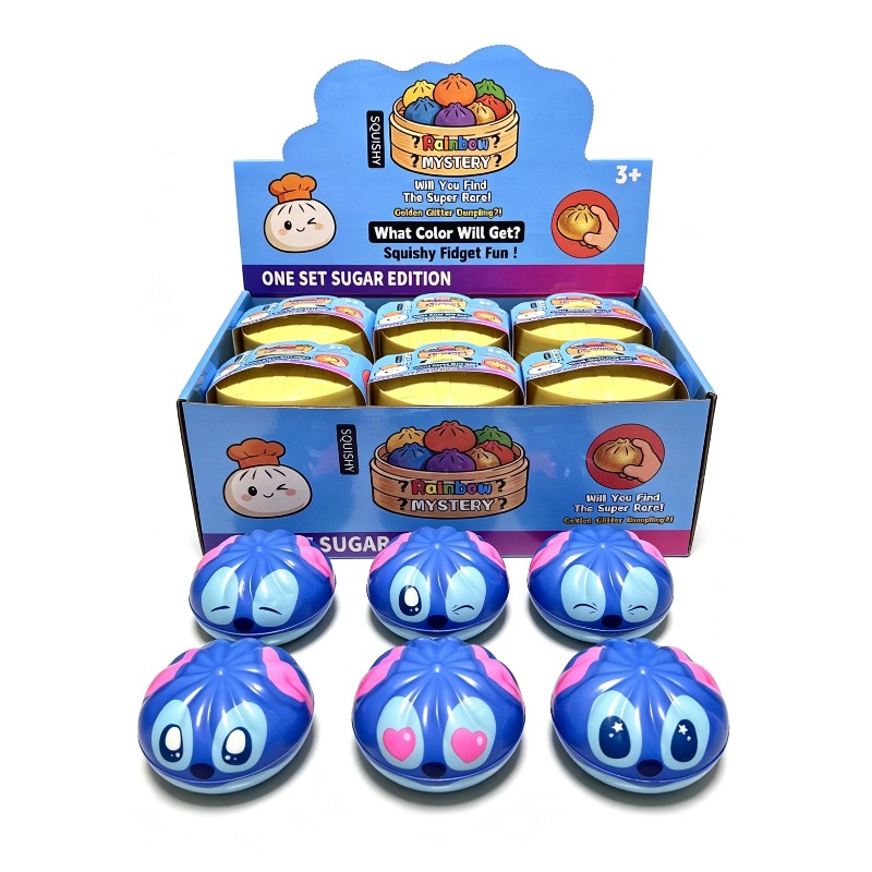 Kids Toys Box - 複数の表情が入ったステッチ餃子ブラインドボックストイ、持ち運び可能なフィジェットスクイーズ、子供向けパーティーの景品、誕生日プレゼント