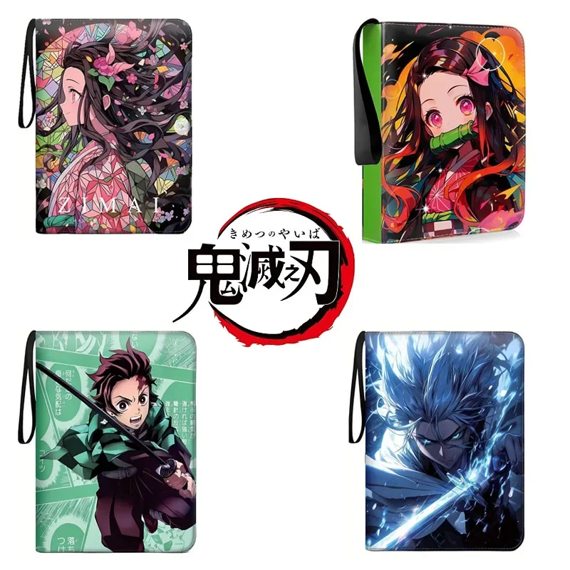 Kids Zipper Toys - アニメデーモンスレイヤーカードアルバム、カードコレクションブック、タンジロウ、ネズコ、ジッパーゲームカード、バインダー、ホルダー、おもちゃ、子供向けギフト、900個、400個