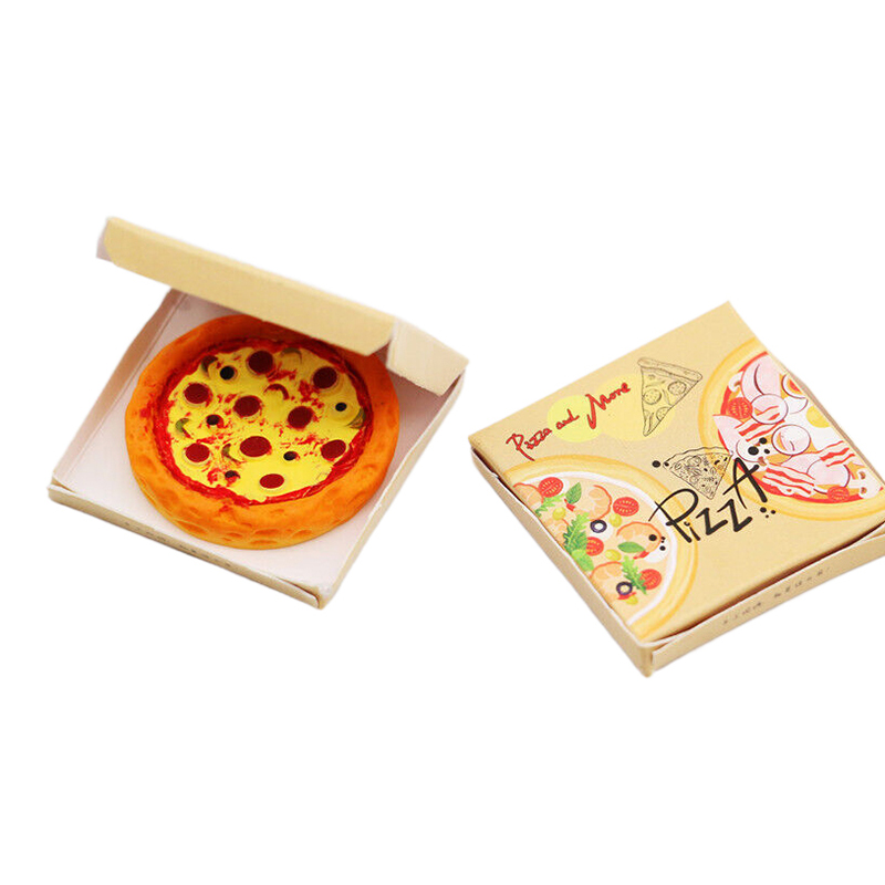 Kids Toys Box - 1 セット 1:12 ミニチュアピザ梱包箱付きモデルキッチン食品装飾おもちゃドールハウスアクセサリー子供のおもちゃ