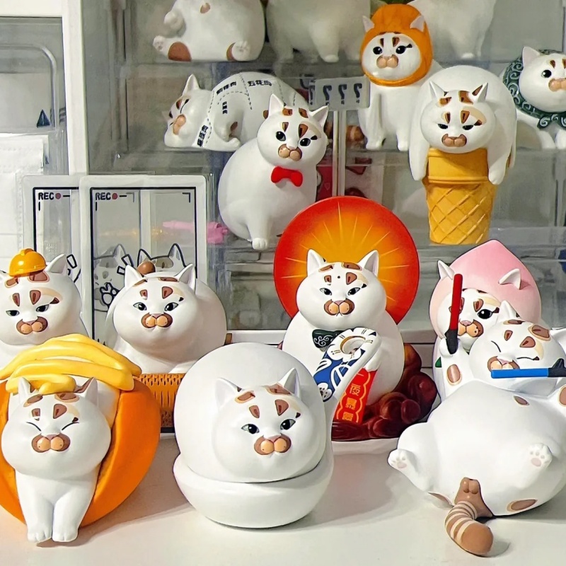 Xiaomi Kids Toys - かわいいルールー小珠ミーブラインドボックスおもちゃ猫モデルかわいいアニメフィギュア子供ギフトサプライズミステリーボックスブラインドボックス猫