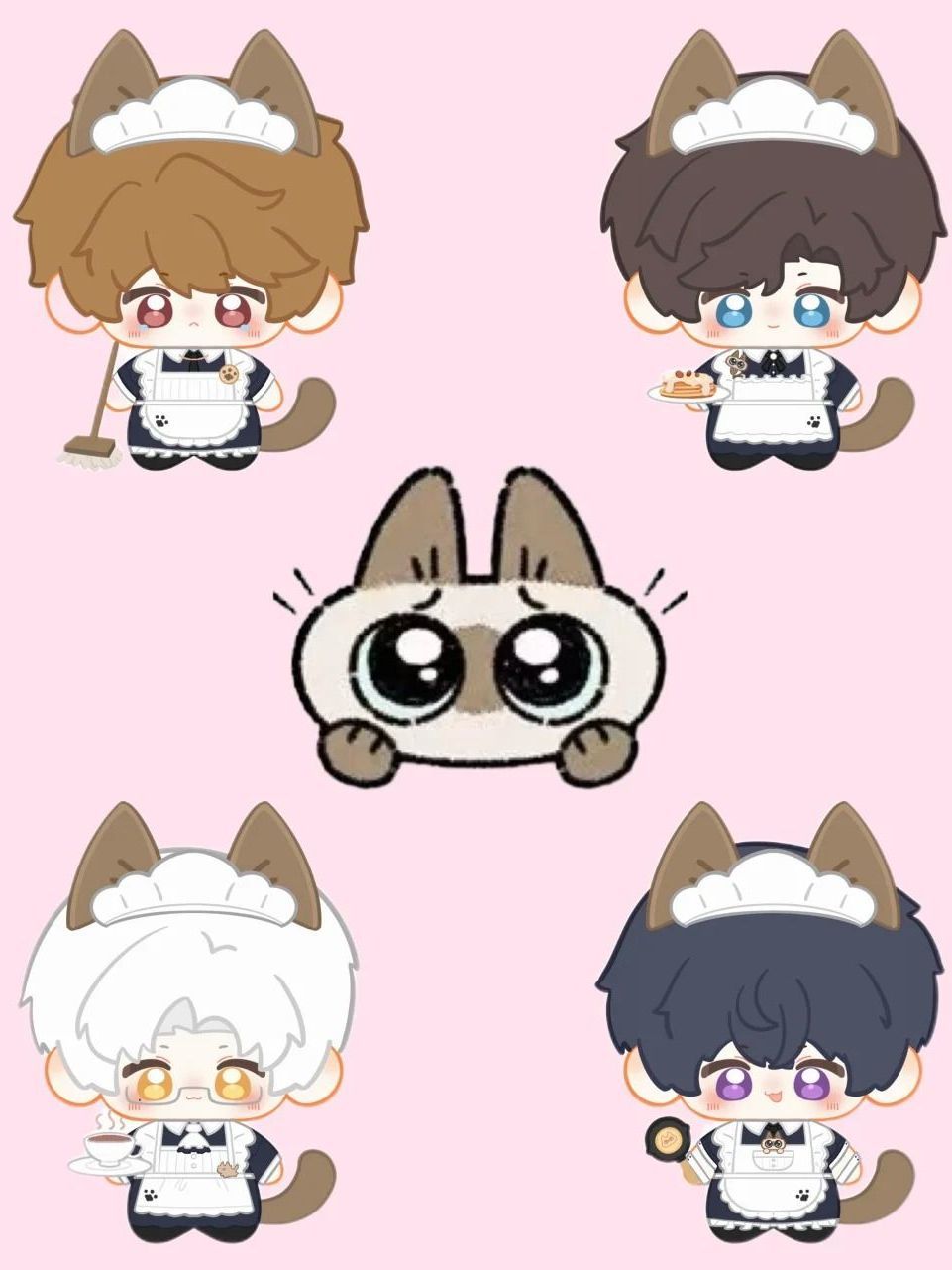 Soft Plush Doll - 10cm テミスの涙 マリウス・フォン・ハーゲン アルテム ウィングぬいぐるみ 可愛い猫耳メイドテーマのおもちゃ