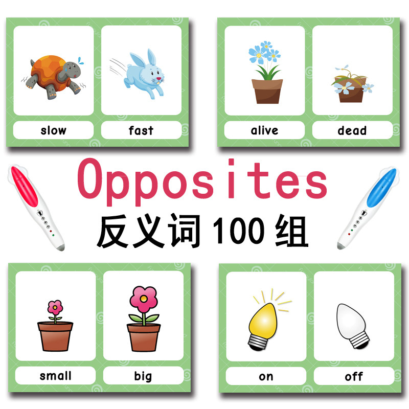 100組の反対語フラッシュカード 英語語彙カード 子供向け  - Kids Toys And Games のレビューと価格