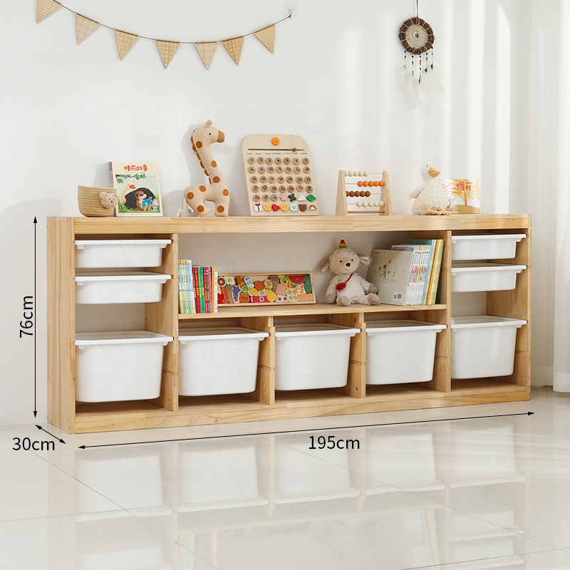 木製ベビー家具 保育園用棚 子供のおもちゃ 本収納キャビネッ - Kids Toys Drawers のレビューと価格