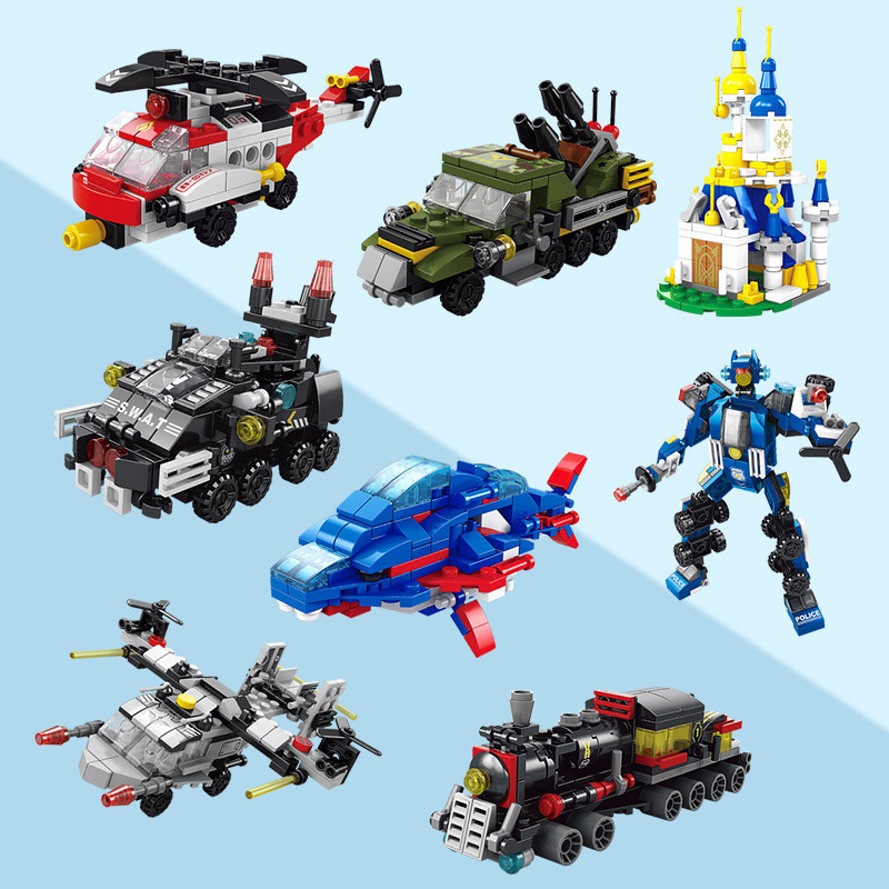 6 in 1都市工事車両警察トラックメカ恐竜ビルディングブロ - Lego Set City のレビューと価格