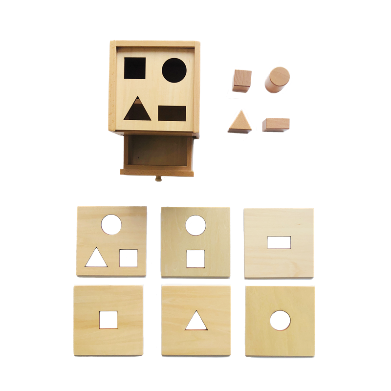 モンテッソーリ教育学習玩具 木製幾何学ボックス 引き出し付き - Kids Toys Drawers のレビューと価格