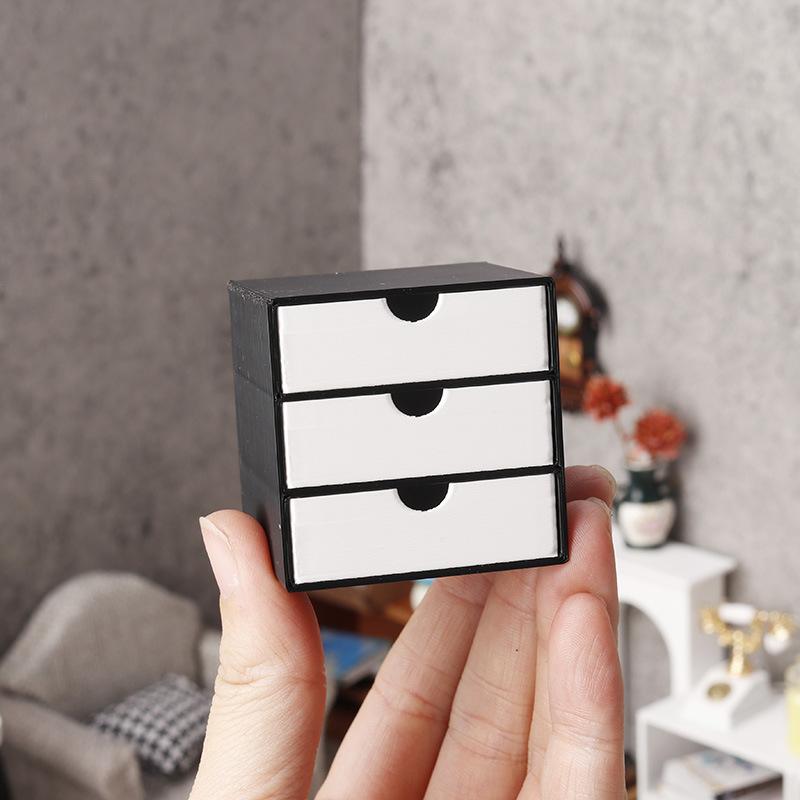 ミニチュア木製本棚ドールハウスキャビネット 1 12 スケー - Kids Toys Drawers のレビューと価格