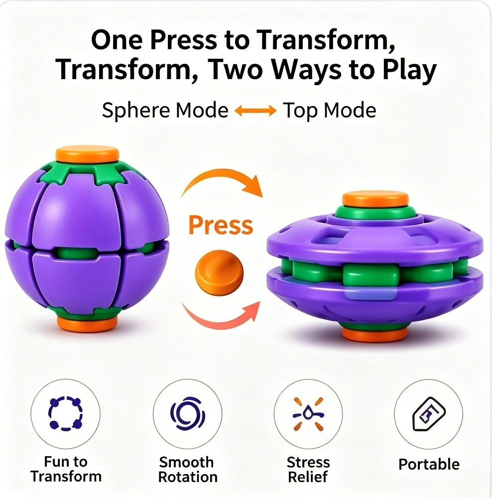 変形フィジェットスピナーボールプレスで回転、ストレス解消おも - Sensory Fidget Toys のレビューと価格