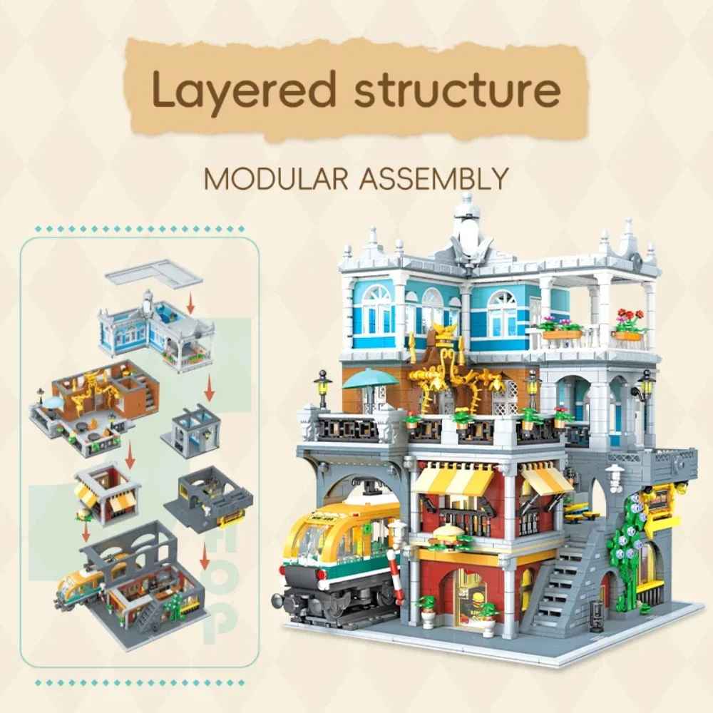 バーガーショップビルディングブロックセットライト付きシティス - Lego Set City のレビューと価格