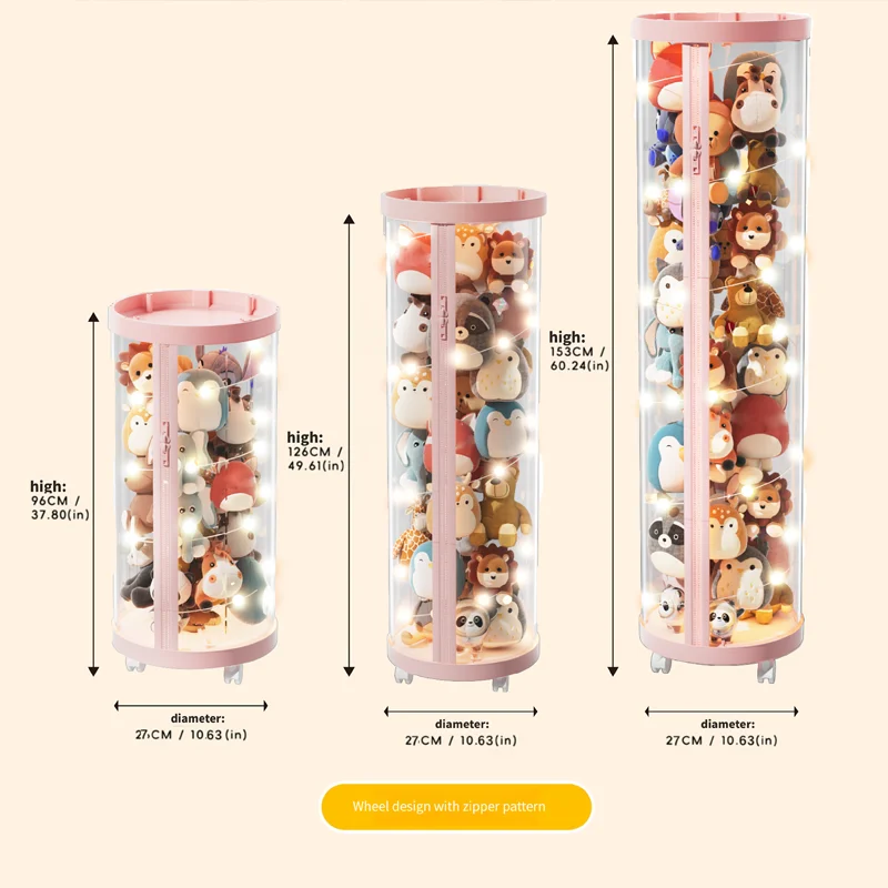 透明な人形収納ボックス、DIYジッパー付きぬいぐるみオーガナ - Kids Zipper Toys のレビューと価格