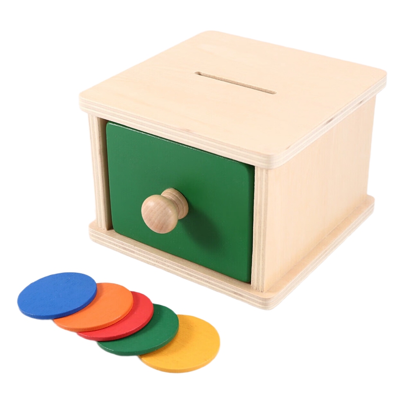 子供用木製コインボックス引き出しゲーム カラフルな木製投げ込 - Kids Toys Drawers のレビューと価格