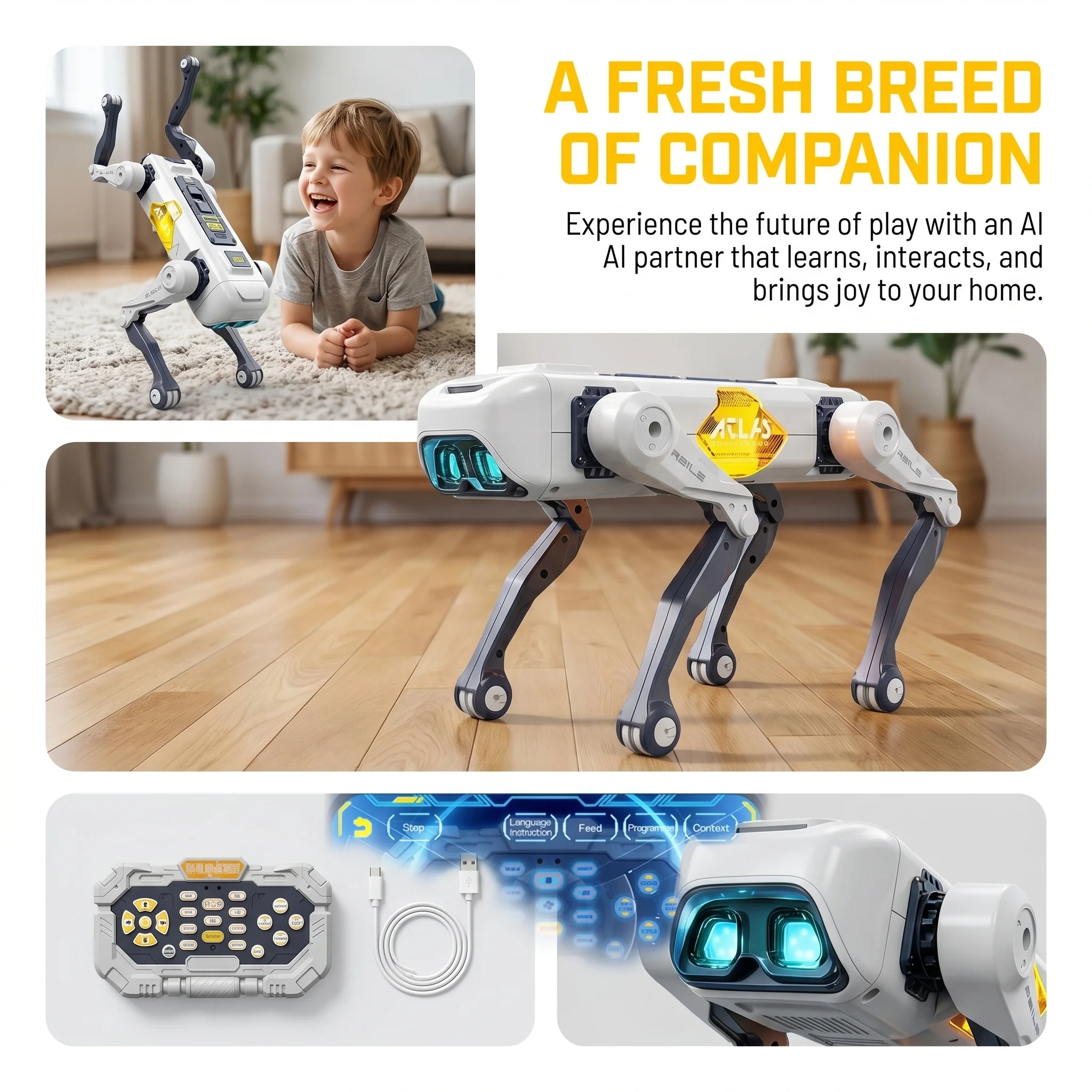 AIスマートロボット犬、音声＆アプリ制御、プログラミング、ダ - Kids Toys Young のレビューと価格
